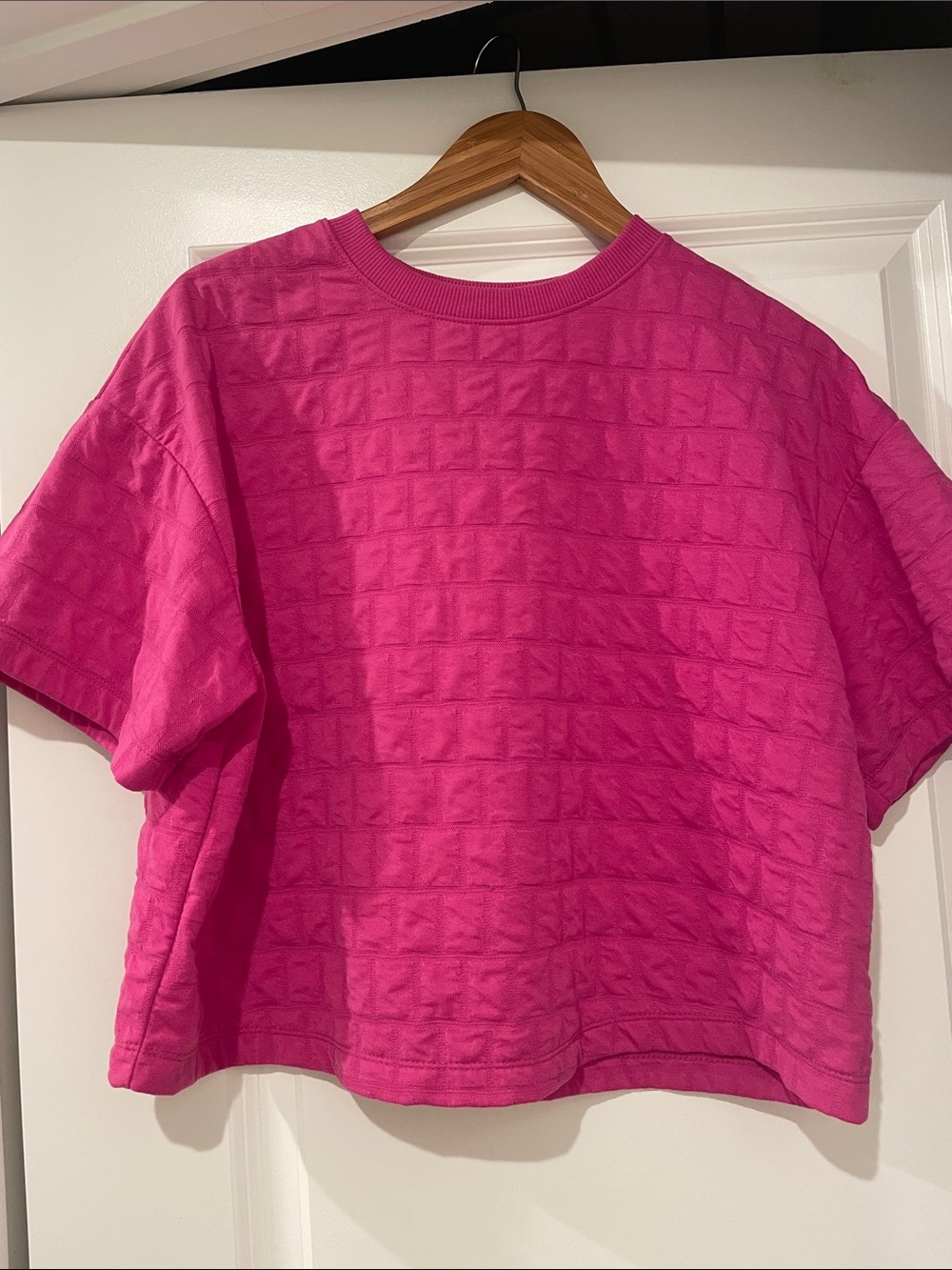 A new day Women's Boxy Short Sleeve Top - Hot Pink medium